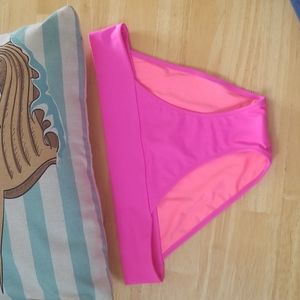 NWOT Victoria's Secret swim bikini bottom SIZE L hot pink
